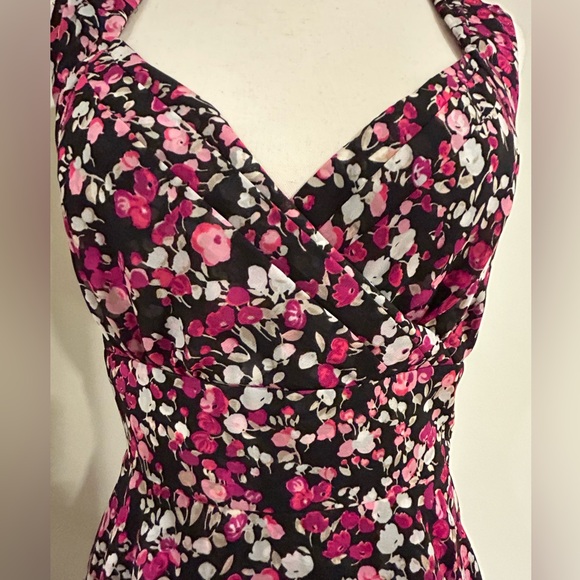 WHITE HOUSE BLACK MARKET Multicolor Floral Dress Pink Black Cream Sz 6 - Cute! - Picture 8 of 15